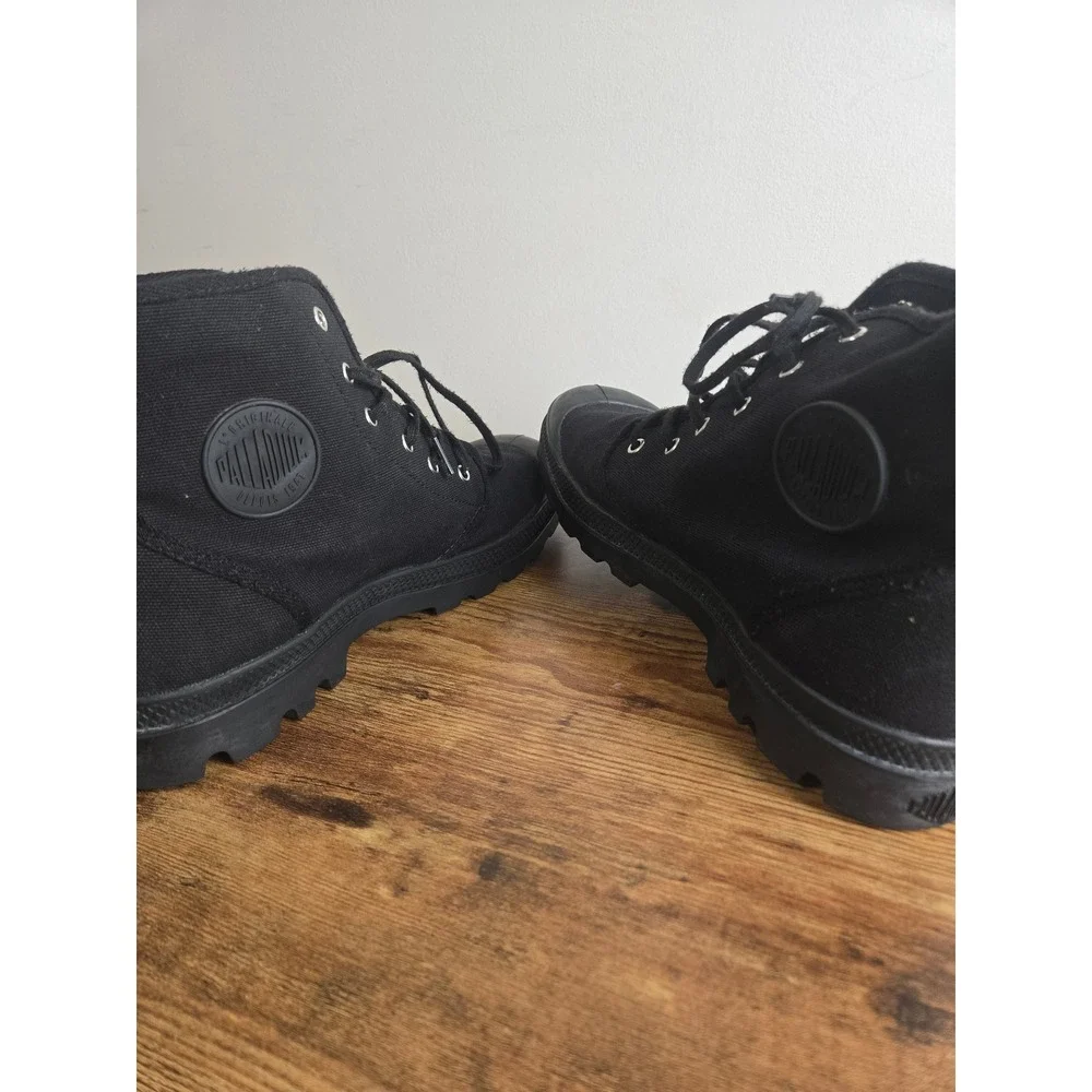 Palladium Pampa Hi Canvas Boots Mens 12 Black High Top Sneakers 75349-060-M